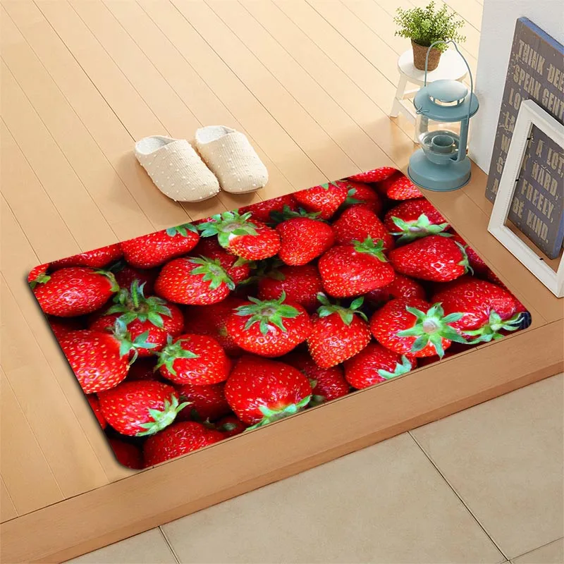 Пользовательский напольный коврик в виде клубники/фруктов для