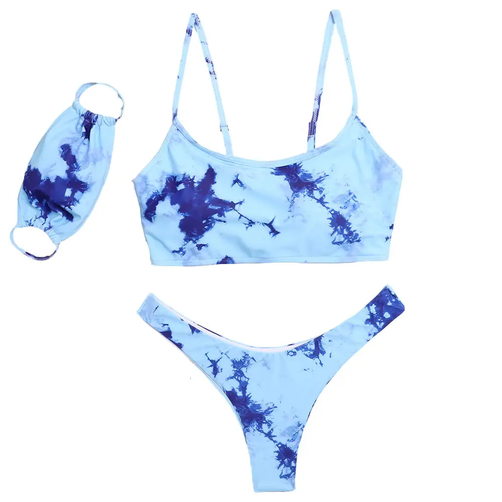 

Women's swimsuit 2021 Bikini Swimsuit European and American women's split tie dye gradual tight sexy swimsuit