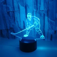 ice hockey theme 3d lamp led night light 7 color change touch mood lamp christmas present dropshippping