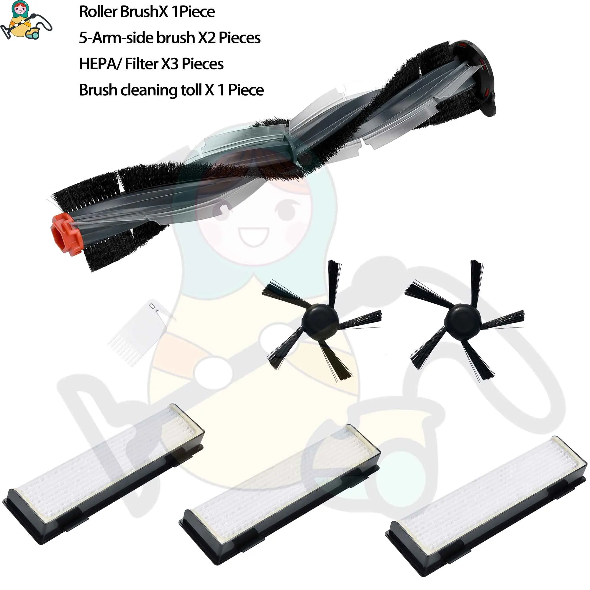 Роликовая щетка с 5 боковая HEPA фильтр для Neato Botvac D7 D3 D4 D5 D6 подключен D70-D85 запасные