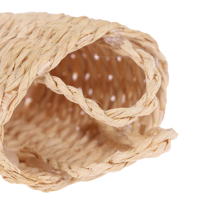 

Mini 1/12 Cute Dollhouse Rattan Iron Frame Frame Hand-woven Vegetable Food Storage 1:12 Dollhouse Mini Rattan Hand-woven