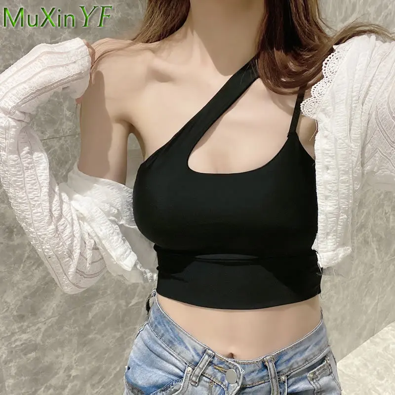 

Women's Tube Top 2021 New Sexy Ice Silk Camisole Summer Fashion Solid Cross Top Bottoming Shirt Female Sport Corset Clothes