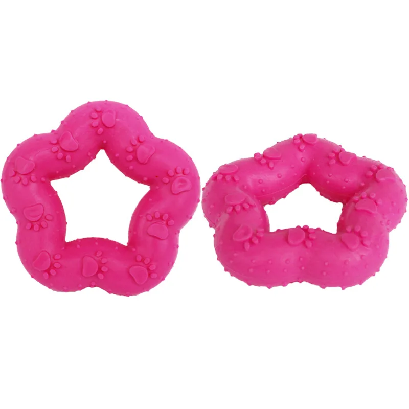 Резиновые игрушки для собак с пятиконечными звездами жевательные прорезыватели