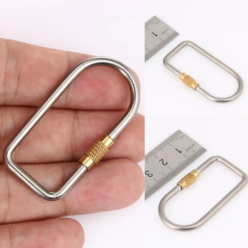 Титановый сплав D Форма карабин винтовой замок бутылка Крюк Пряжка висячие замки