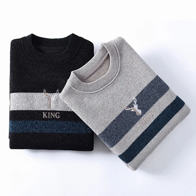 Зима 2021 мужской свитер из флиса Все в одном и плотной вязки