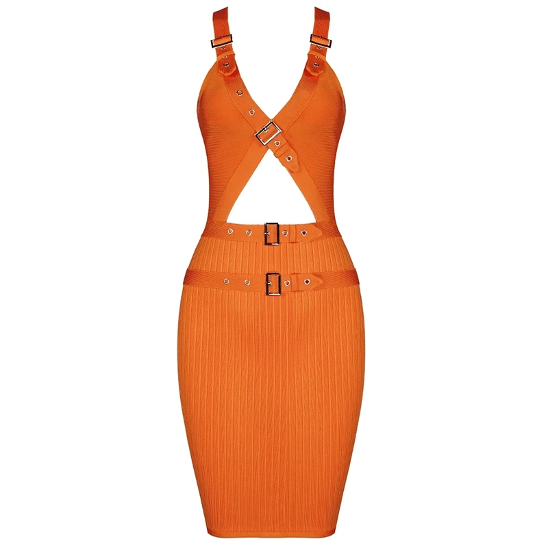 Высокое качество Цвет оранжевый красный сексуальное женское платье с v-образным