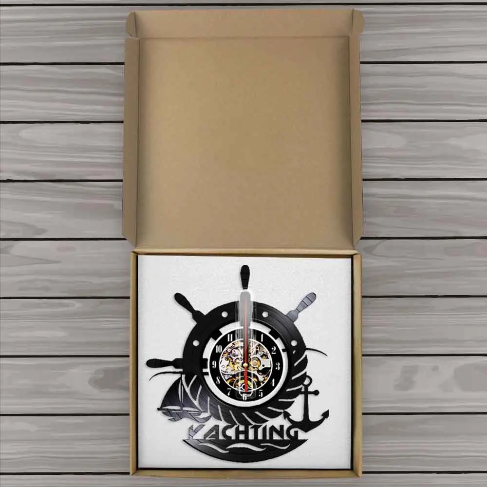 3d часы ручной работы настенные для яхты спорта виниловых записей часов парусника