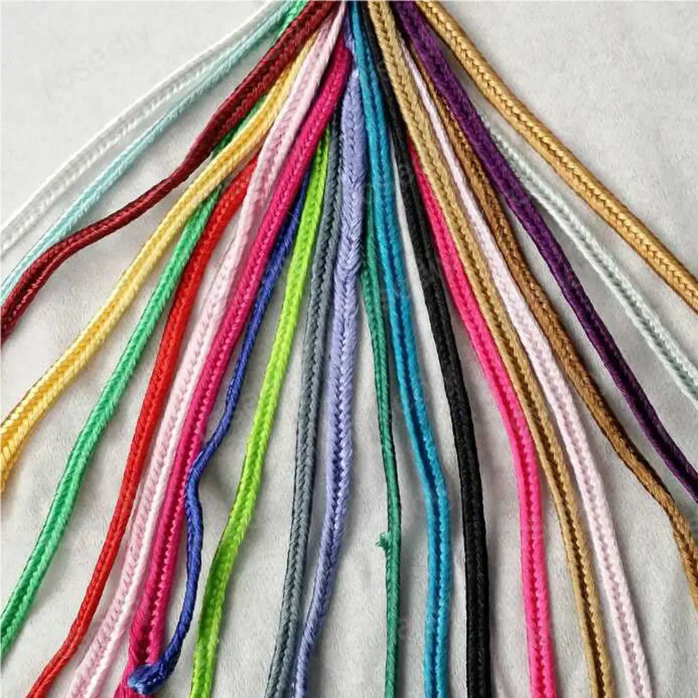 Оптовая продажа ширина 2 мм темно-золотые шнуры из полиэстера пряжка веревка