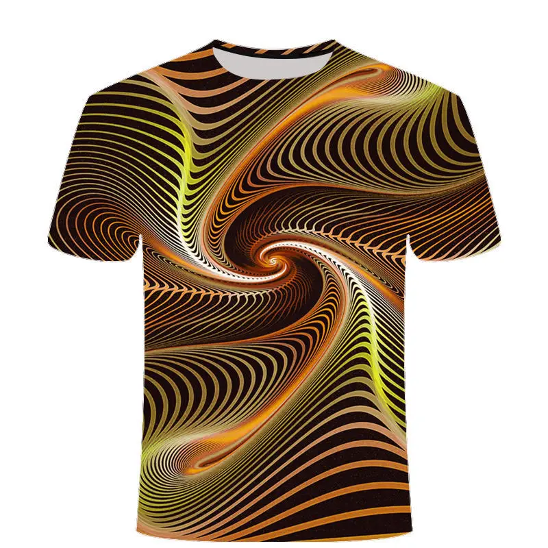 

Summer men's 3D printing short-sleeved T-shit male geometric pattern vertigo tshirt casual fashion personality tee tops oversize