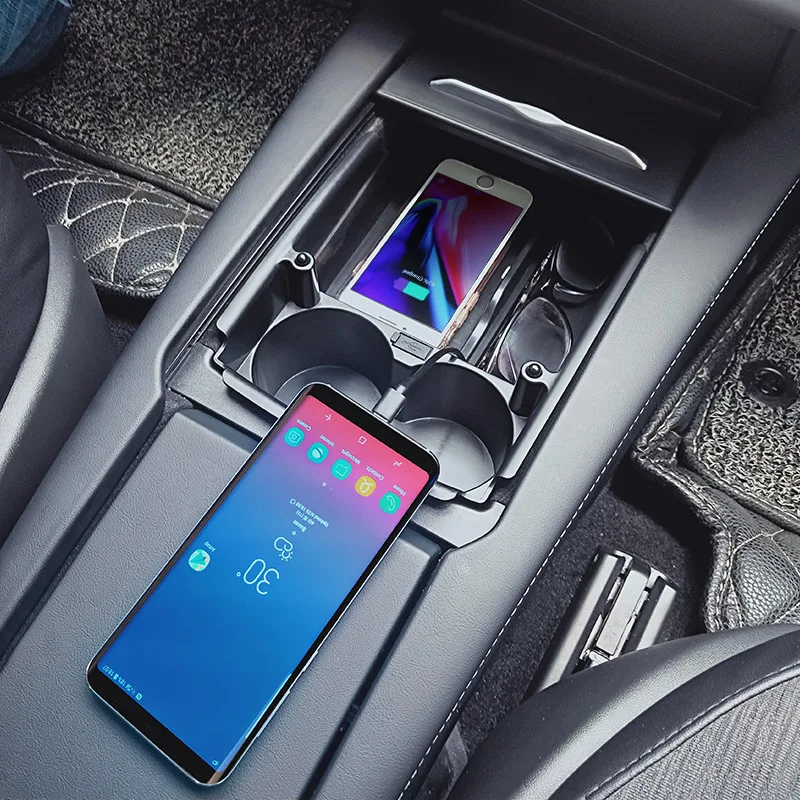 

Model S/X Wireless Charger, QI Wireless Phone Charging Pad Car Center Console Storage Cup Holder for Tesla Model S/X 2017-2019