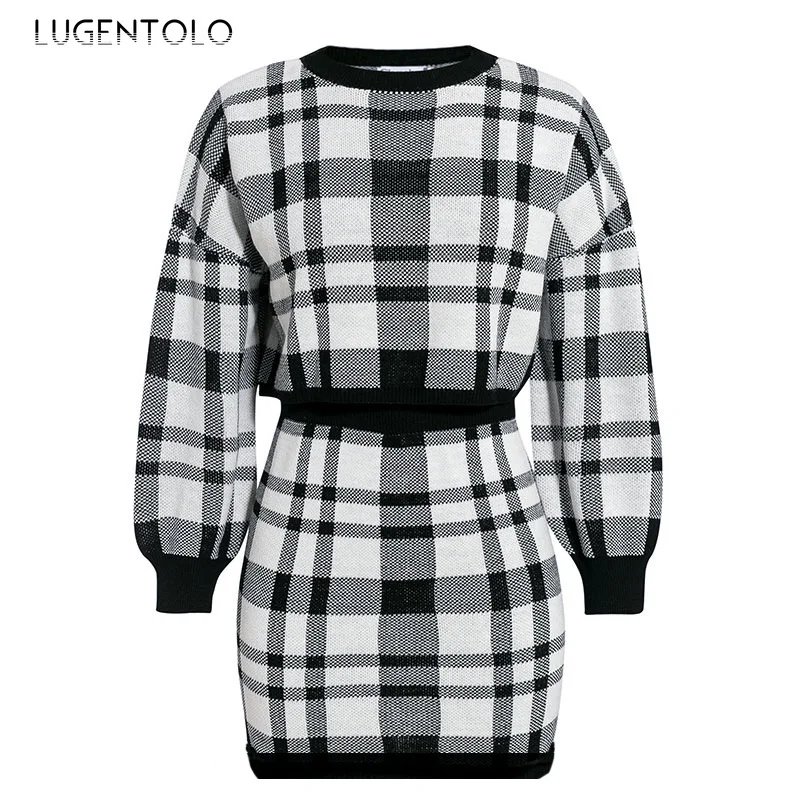 Женский комплект из 2 предметов Lugentolo свитер с длинным рукавом и короткие свитеры