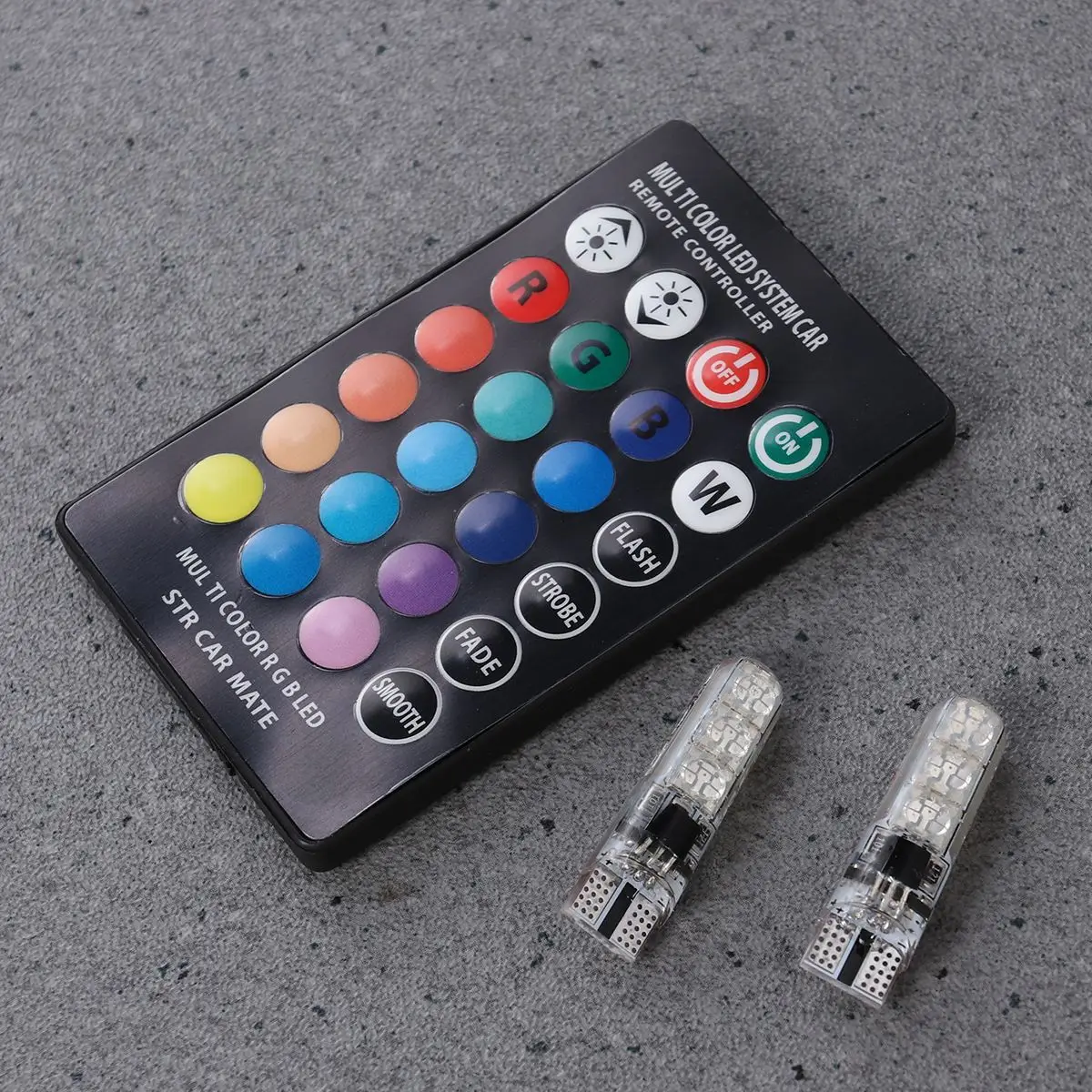 2 шт. T10 светодиодный автомобиль лампа Красочный внутренний свет Подсветка