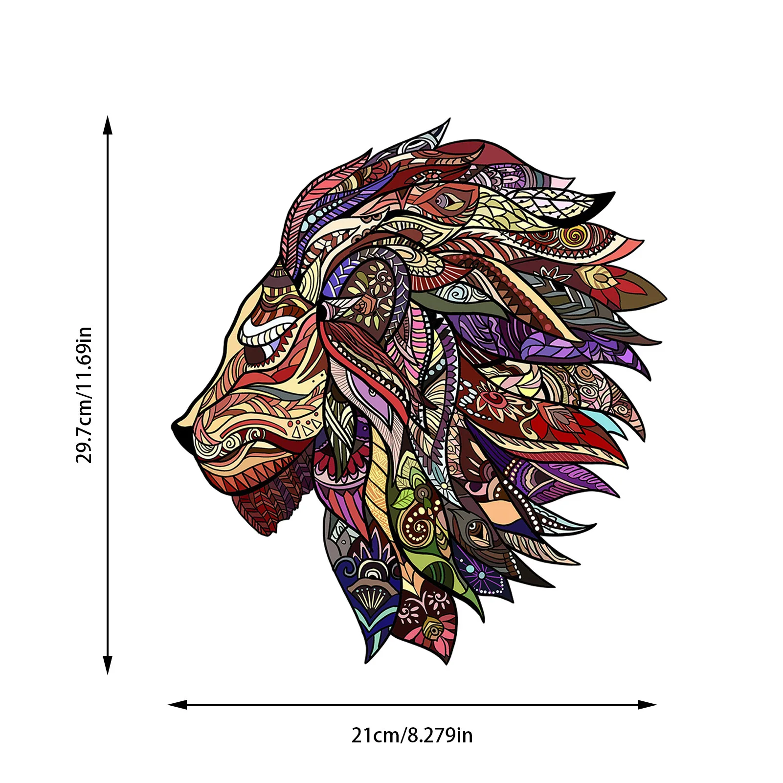 

Mysterious Lion Wooden Jigsaw Puzzle Unique Each Piece Is Animal Shaped DIY Wooden Puzzle Educational Toys For Kids Adults