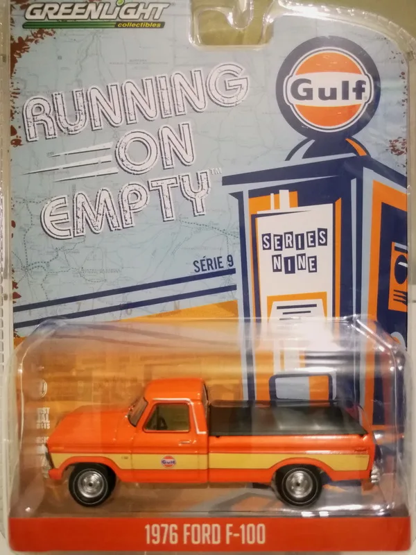 

Green light 1/64 1976 FORD F-100 Gulf Collection Metal Die-cast Simulation Model Cars Toys