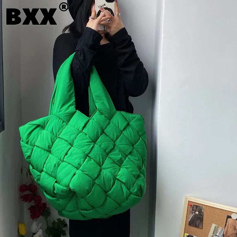 

[BXX] Женская Новая брендовая стеганая тканая сумка-тоут с большой емкостью, прошитая сумка через плечо, модная сумка 2021 GF1365