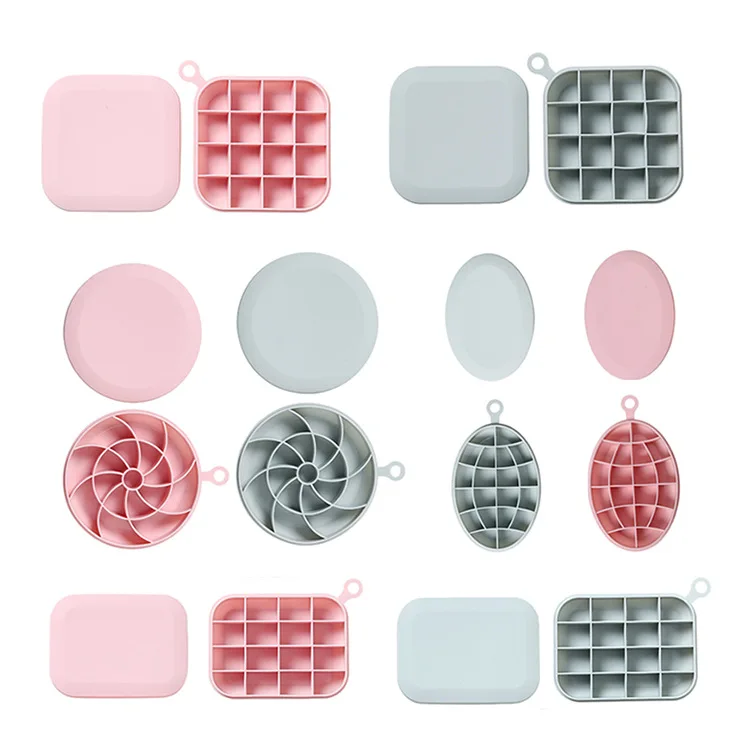 

Household creative simple ice tray mould with lid Refrigerator ice box DIY ice cube jelly pudding homemade ice storage box