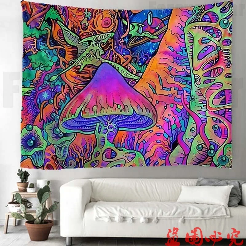 

Psilocybin mushroom Indian Mandala Tapestry Wall Hanging Bohemian Gypsy Psychedelic Tapiz Witchcraft Tapestry