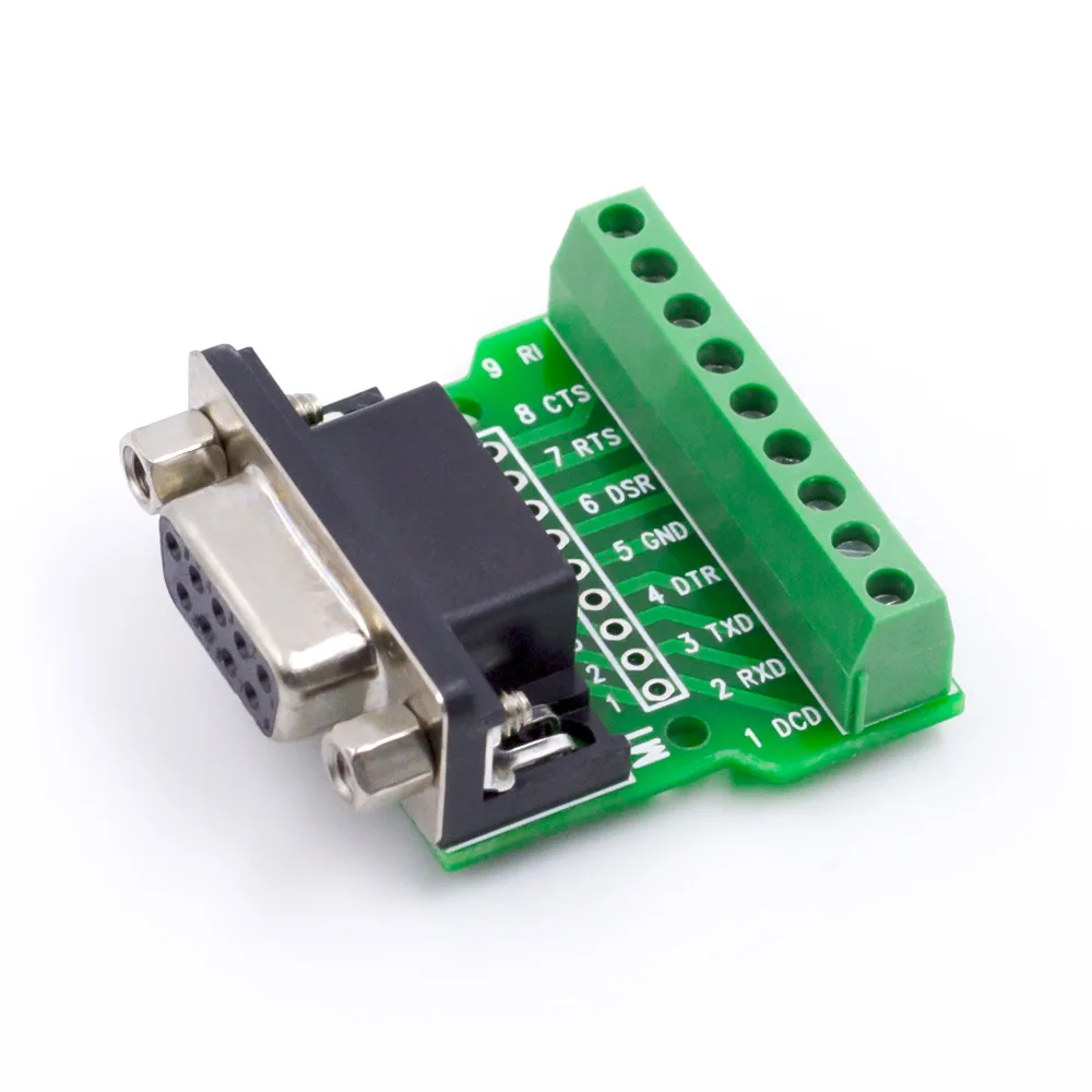 

1Pc D-SUB 9 Pin Solderless Connectors DB9 RS232 Serial To Terminal Adapter