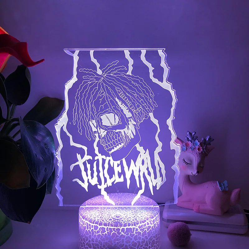 

Nighdn 3d Lamp Anime Juice Wrld Children Night Light Creative Table LampRoom Decoration Cool Gifts for Kids Women Birthday