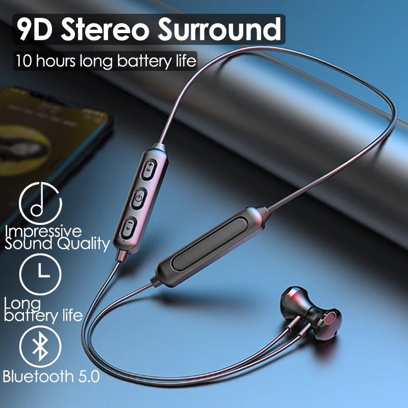 

Neck-Style Magnetic Bluetooth Headset Wireless Sports Headset Hanging Neck Bluetooth 5.0 In-ear Headset For Running