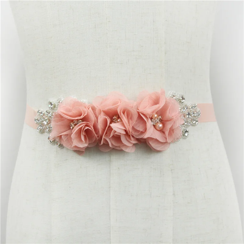 Женский элегантный пояс с тремя жемчужинами и цветами стразы свадебное платье на