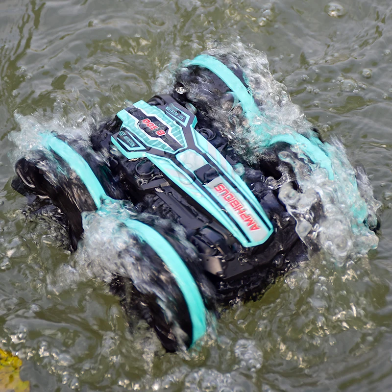 Sinovan Stunt RC Car 1200mAh 4wd Water &amp Land 2in1 Remote Control 2.4G Double Side Flip Amphibious Drift Toys for Kid | Игрушки и