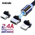 ANKNDO usb-кабель Магнитная Зарядка Зарядное устройство кабель Тип USB C кабель Мобильный телефон зарядный кабель Магнит Micro USB Зарядное устройство кабель провод - фото