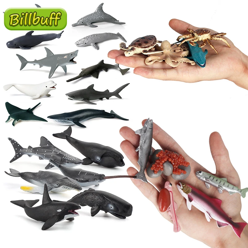 

Simulation Marine Life PVC Model Animal Sperm Whale Shark Dolphin Crab Ornaments Kid Cognitive Educational Toy for Children Gift