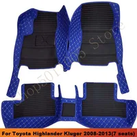 For Toyota Highlander Kluger 2008 2009 2010 2011 2012 2013 (7 seats) Car Floor Mats Rugs Auto Interior Parts Custom Covers Pads