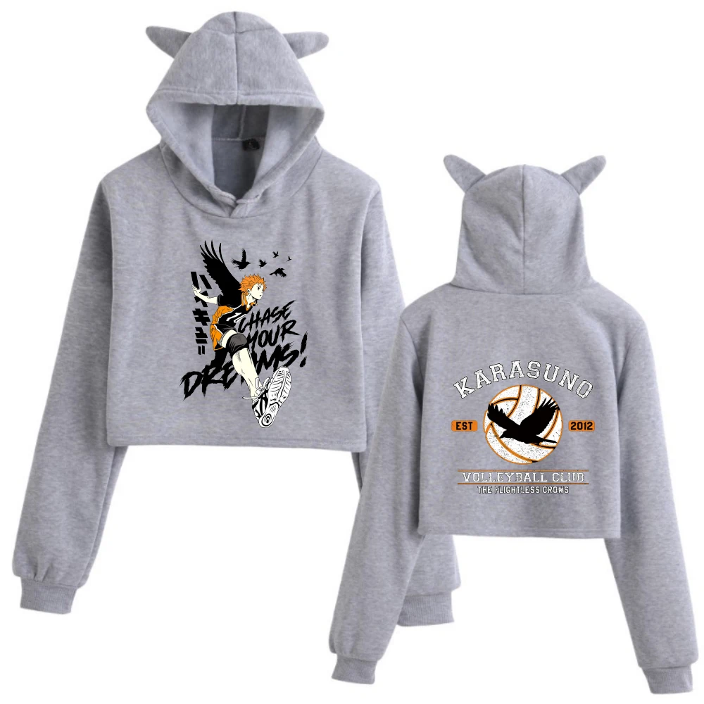 

Anime Haikyuu Hoodie Fashion Pullovers Tops Cute Casual Loose Woman Sweatshirt