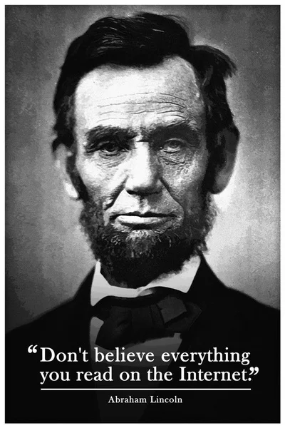 

Забавный крутой стильный плакат «не верите всё, что вы читаете в интернете» Lincoln, металлическая пластина 12x8 дюймов, жестяной знак