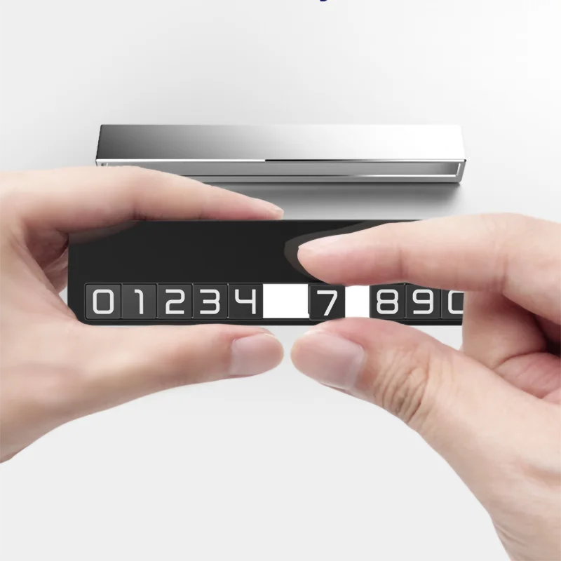 

For Tesla Model 3 Model X Model s Model Y Hidden Car Temporary Parking Card Metal Alloy Texture Auto Phone Number Card Plate