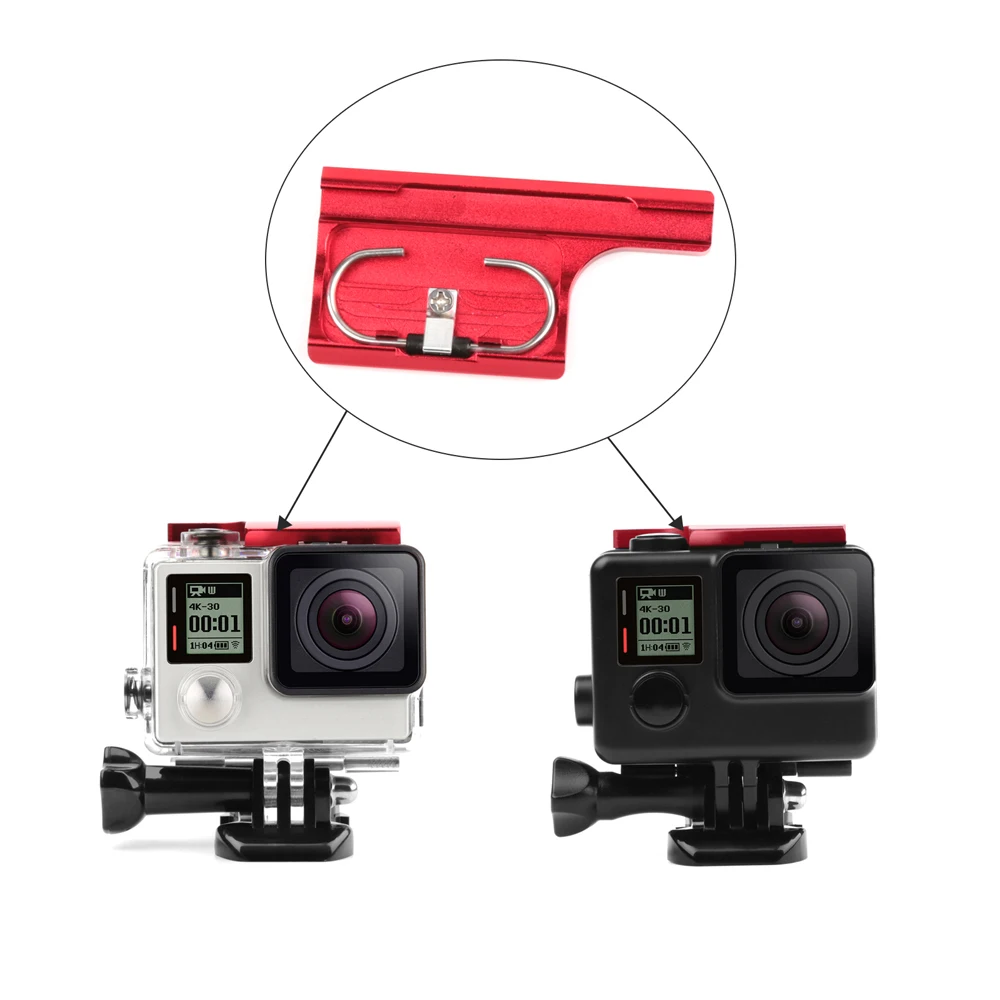 Алюминиевая защелка для задней двери с защелкой для GoPro Hero 3+ 4, Защитный Водонепроницаемый чехол для GoPro Hero 4, аксессуары