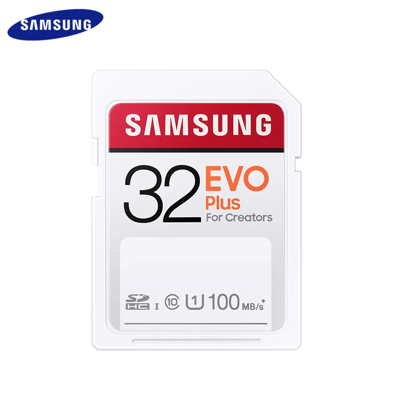 

SAMSUNG EVO Plus SD Card 32GB 64GB 128GB 256GB Up To 100MB/s Class 10 U1 U3 SDHC SDXC Flash Memory Card For DSLR Camera Laptop