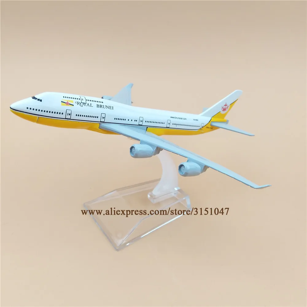 16 см Air Royal Бруней B747 Boeing 747 400 Airlines модель самолета Модель металлический сплав