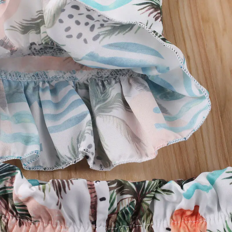 Летняя одежда для маленьких девочек из 2 предметов футболка без рукавов Топ +