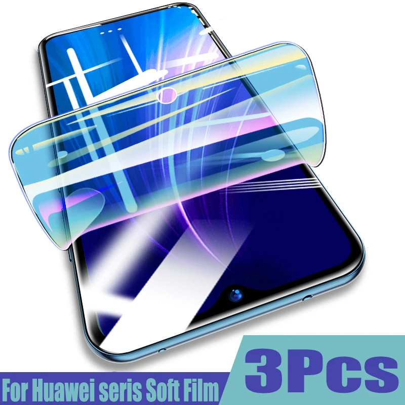 3 шт. Защитная пленка для экрана Huawei P20 P30 P40 Pro Lite Гидрогелевая Honor 30 30s защита не