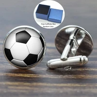 mens fashion soccer cufflinks silver plated cuff button for male gentleman t shirt wedding cuff links gifts
