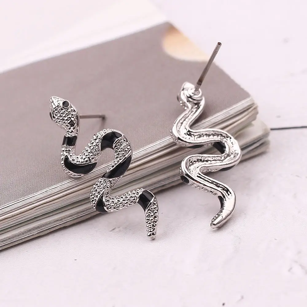 Bijoux преувеличенные кривые ползать Змея серьги для женщин золото и серебро цвета серьги-гвоздики модные очаровательные Панк ювелирные изделия леди красивый подарок