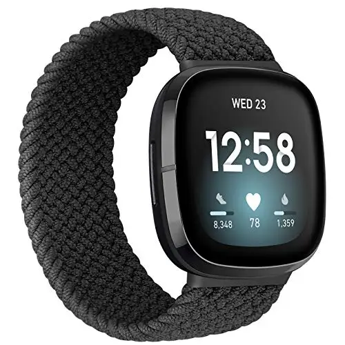 

Braided Solo Loop Bands for Fitbit Sense/Fitbit Versa 3 for Women Men, Nylon Elastic Solo Braided Straps Woven Replacement band