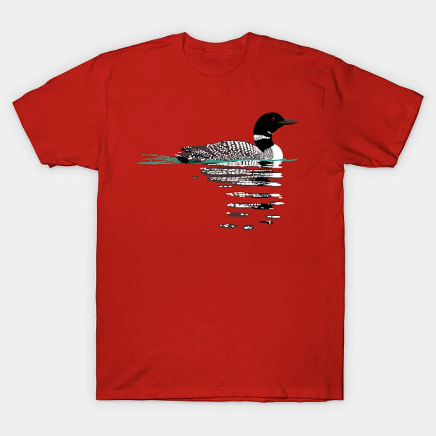 Common Loon T Shirt Bird tshirt outdoor hiking natural landscape nature lake forest outdoors animal canada | Мужская одежда