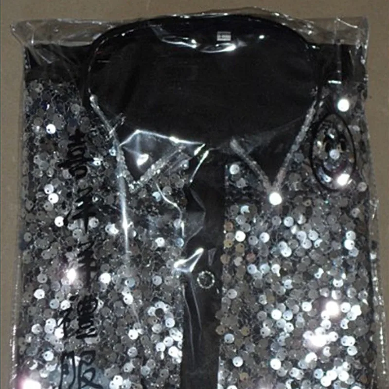 Лидер продаж осенняя новинка Мужская одежда черная рубашка с блестками платье