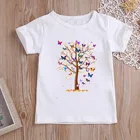 Детская футболка для девочек, летние детские топы с волшебным деревом, футболки для малышей, детская одежда, Мультяшные футболки, повседневная одежда с коротким рукавом