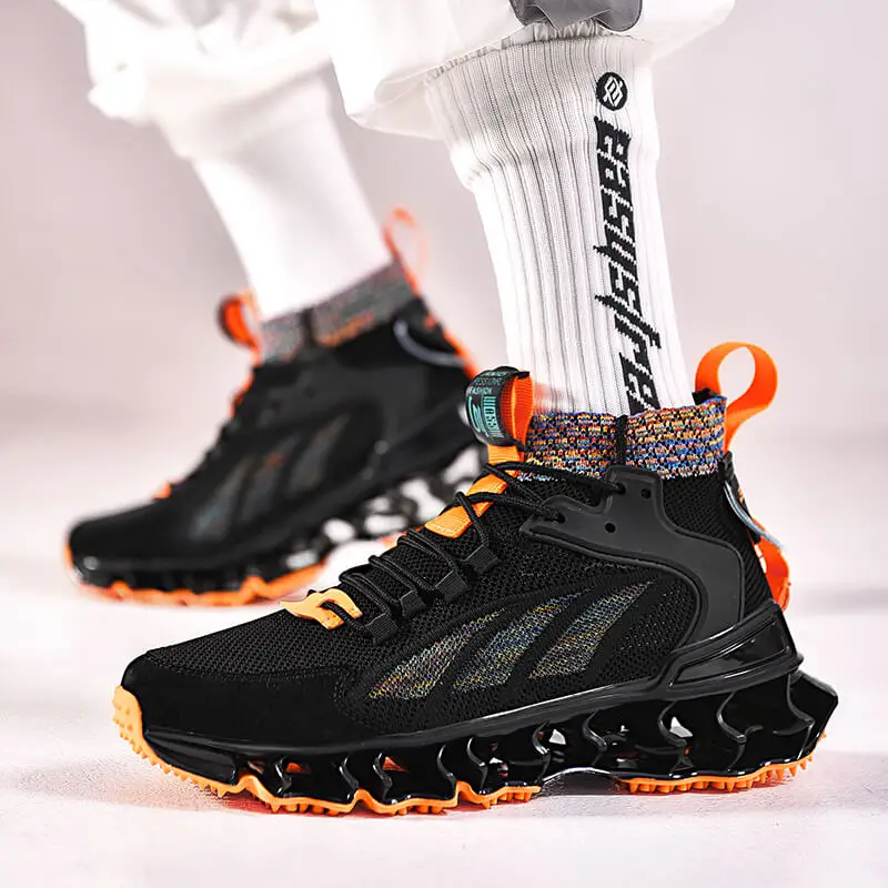 

High Top Runing Men Shoes Sock Sneakers New Blade Shoes Male Outdoor Trendy Flying Woven Walking Footwear Sports Trainers Young