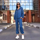 Женский бархатный пиджак и брюки, Свободное пальто с открытыми плечами, однобортный спортивный костюм, Модный комбинезон с эластичной талией