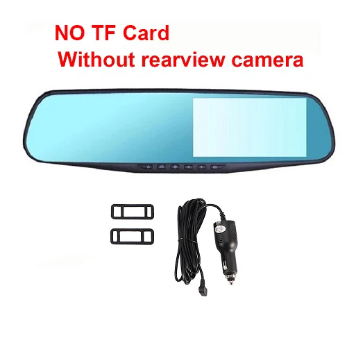 Without TF Card 4,3 ''Full HD 1080P зеркало заднего вида Автомобильный видеорегистратор с двойным объективом Dash Cam Автоматический Фиксатор g-сенсор ночного видения видео рекордер - Название цвета: Without TF Card