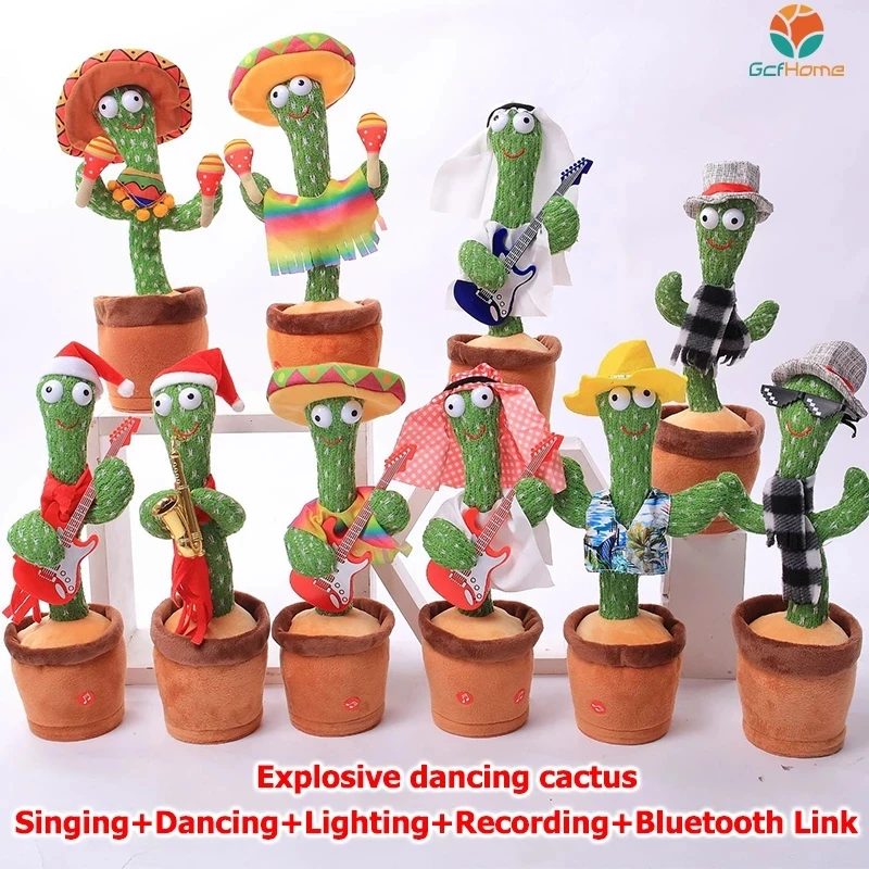 

Bluetooth type can sing electric Dancing Cactus 120 songs, dancing, twisting, glowing cactus recording, learning to speak, twist