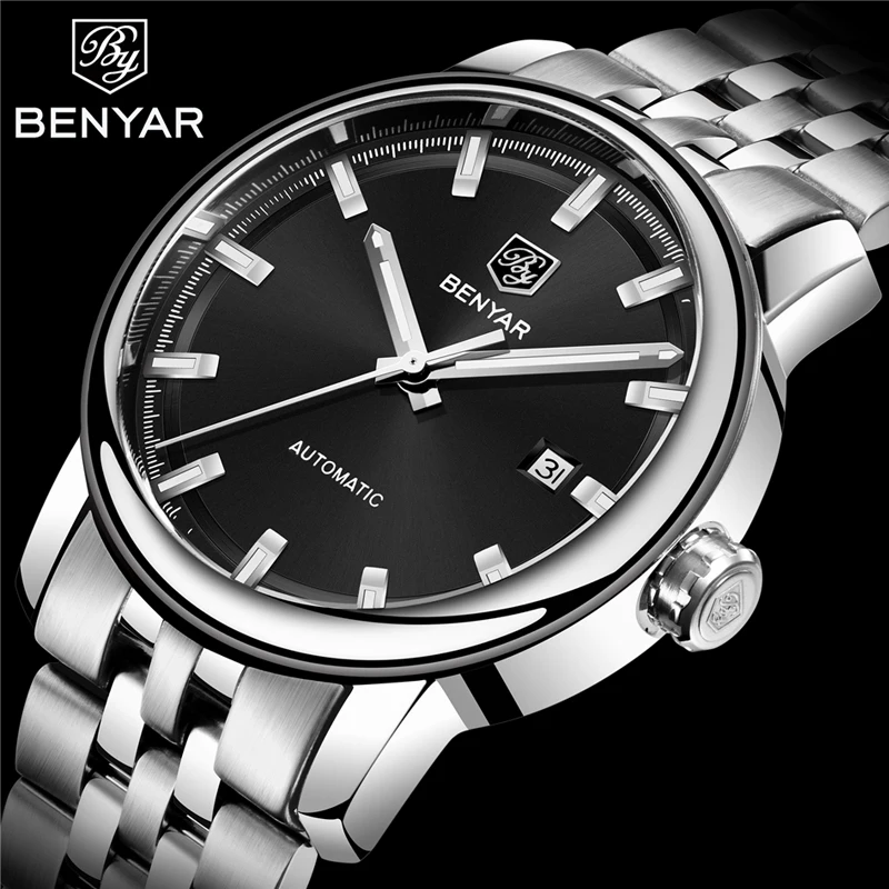 

Механические наручные часы мужские водолазные 30 бар водонепроницаемые 300 м 42 мм Циферблат из сплава светящиеся окошко даты Мужские часы reloj ...