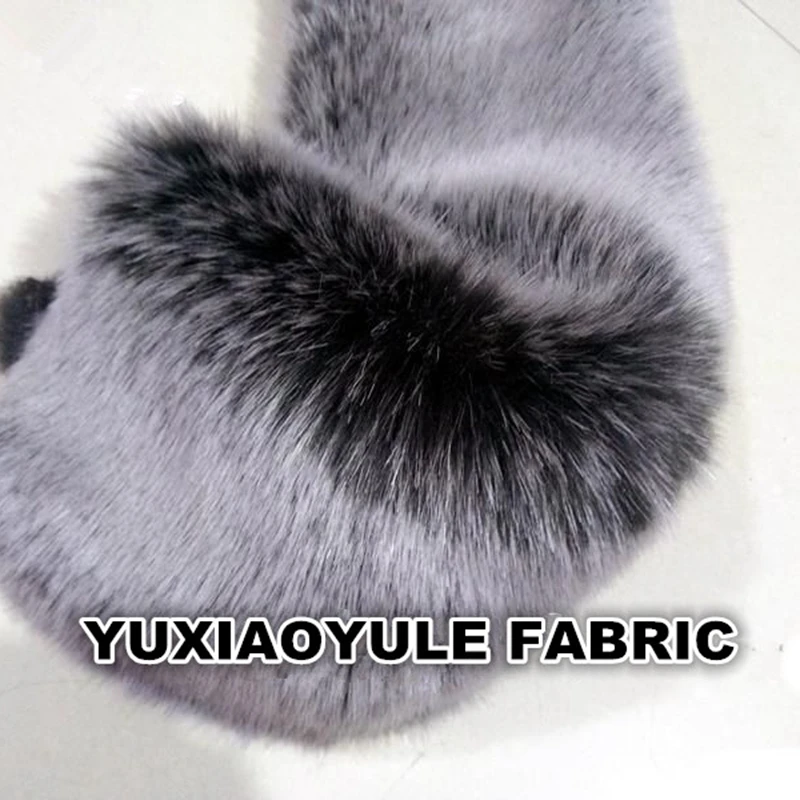 Серый длинный ворс 5 см супер мягкий искусственный кроличья плюшевая ткань из