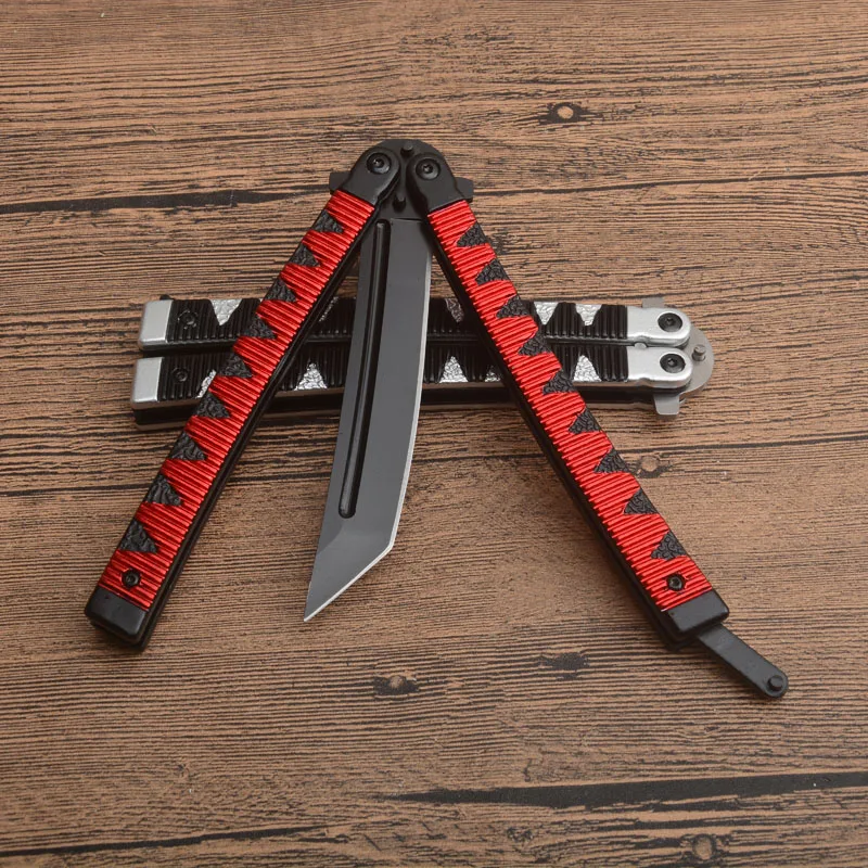 

NEW Fashion 2810249-1 Camping Outdoor 440 Blade Pocket Folding Knife Balisong Hunting Training Survival Tactical EDC Kitchen Too